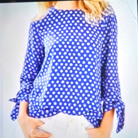 Lilly pulitzer Langston pocket dot royal purple women's blouse SZ small - Picture 1 of 10